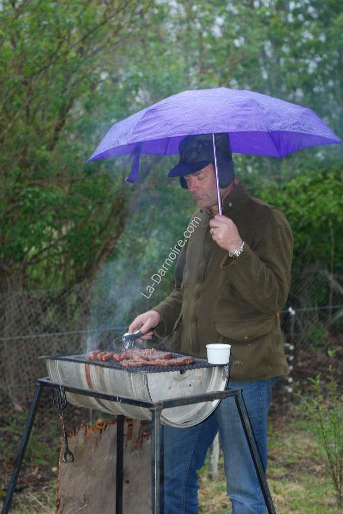 Barbecue with umbrella