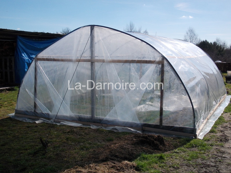 Polytunnel cover installed.