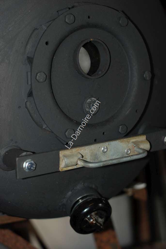 Woodstove door handle and air vent